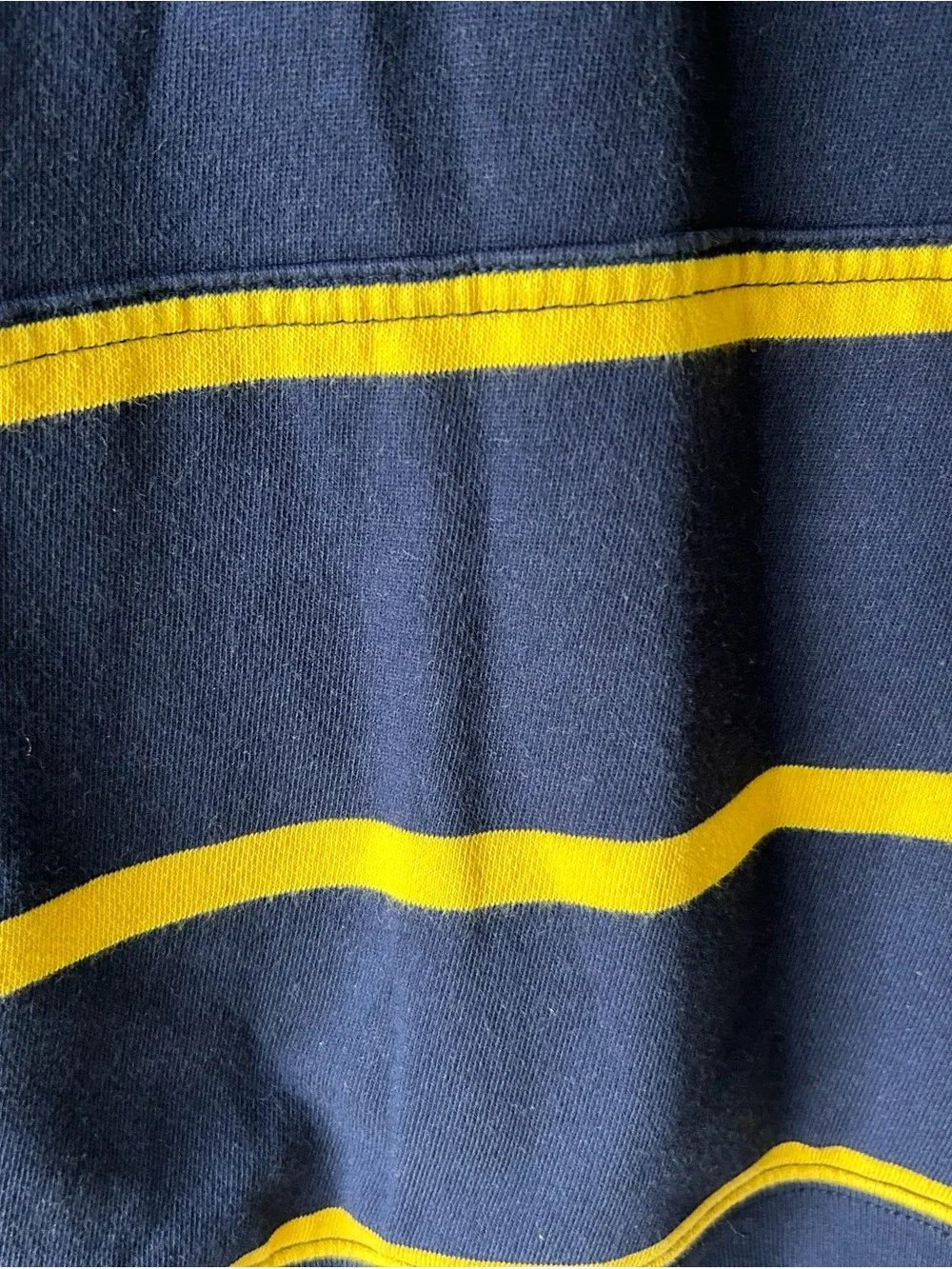 Ralph Lauren Navy and Yellow Striped Hooded Pullover